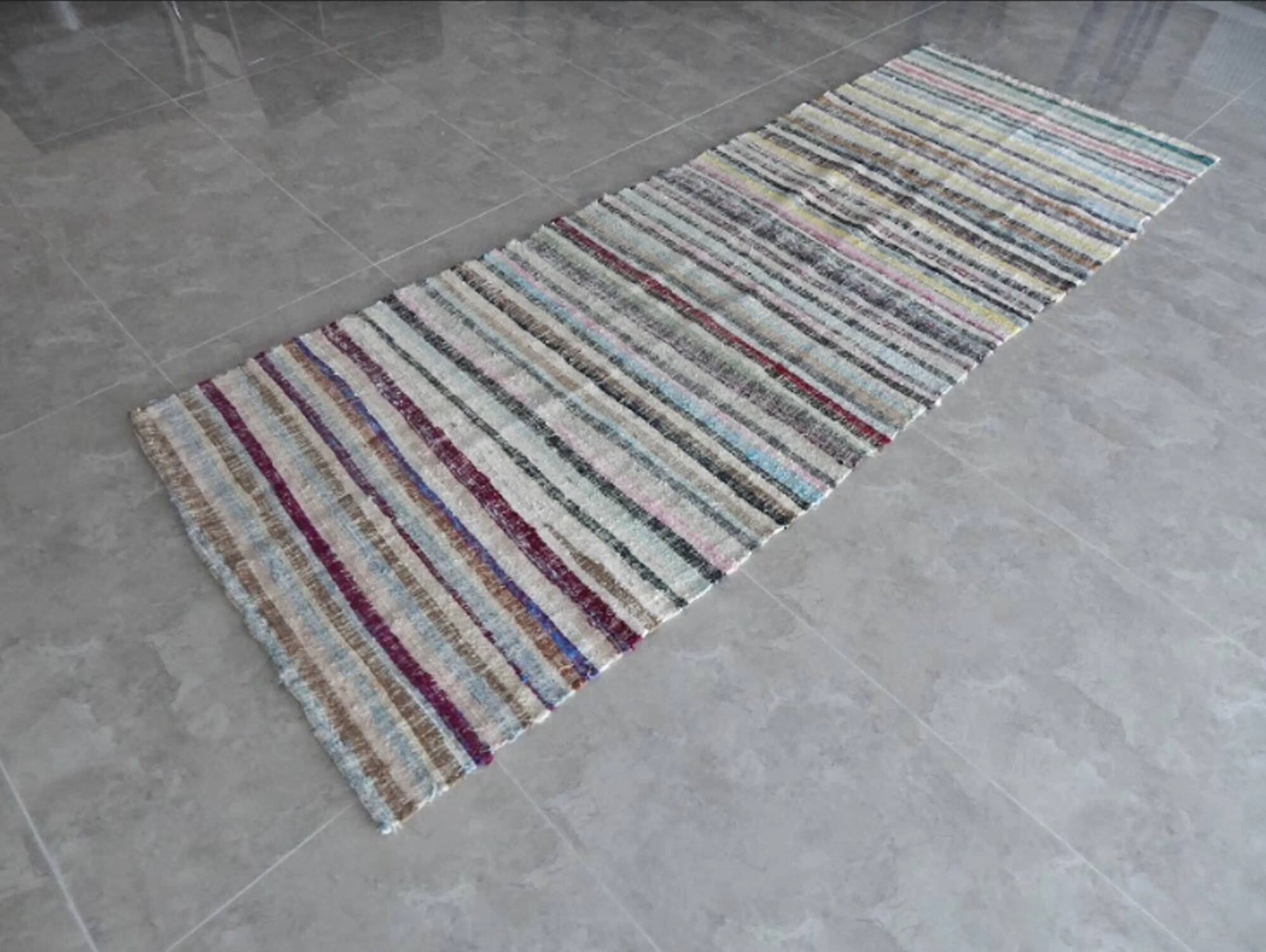 Vintage Turkish hallway rug 117x327 cm