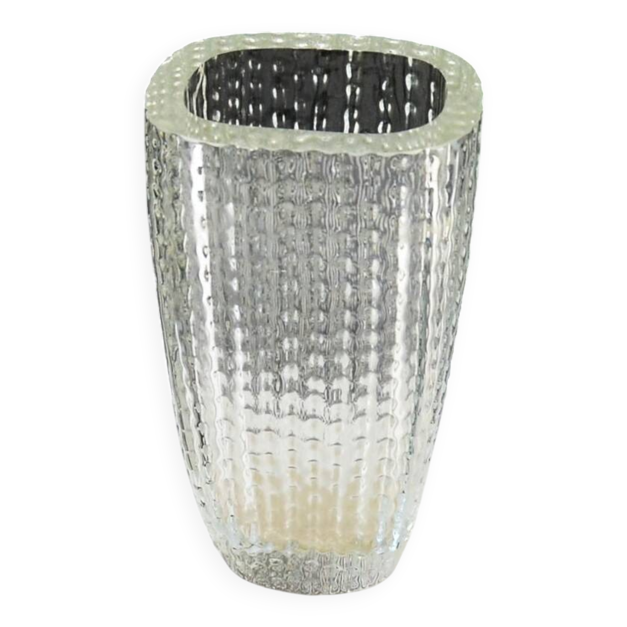 Mid Century Signed Glass Vase Kurt Wokan for Ingrid    - 18,5 cm tall