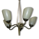 Chandelier 5 tulips 1940 50 brass