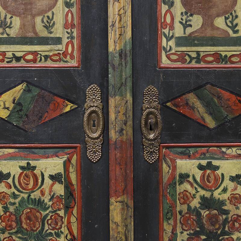 Folk art painted bridal wardrobe