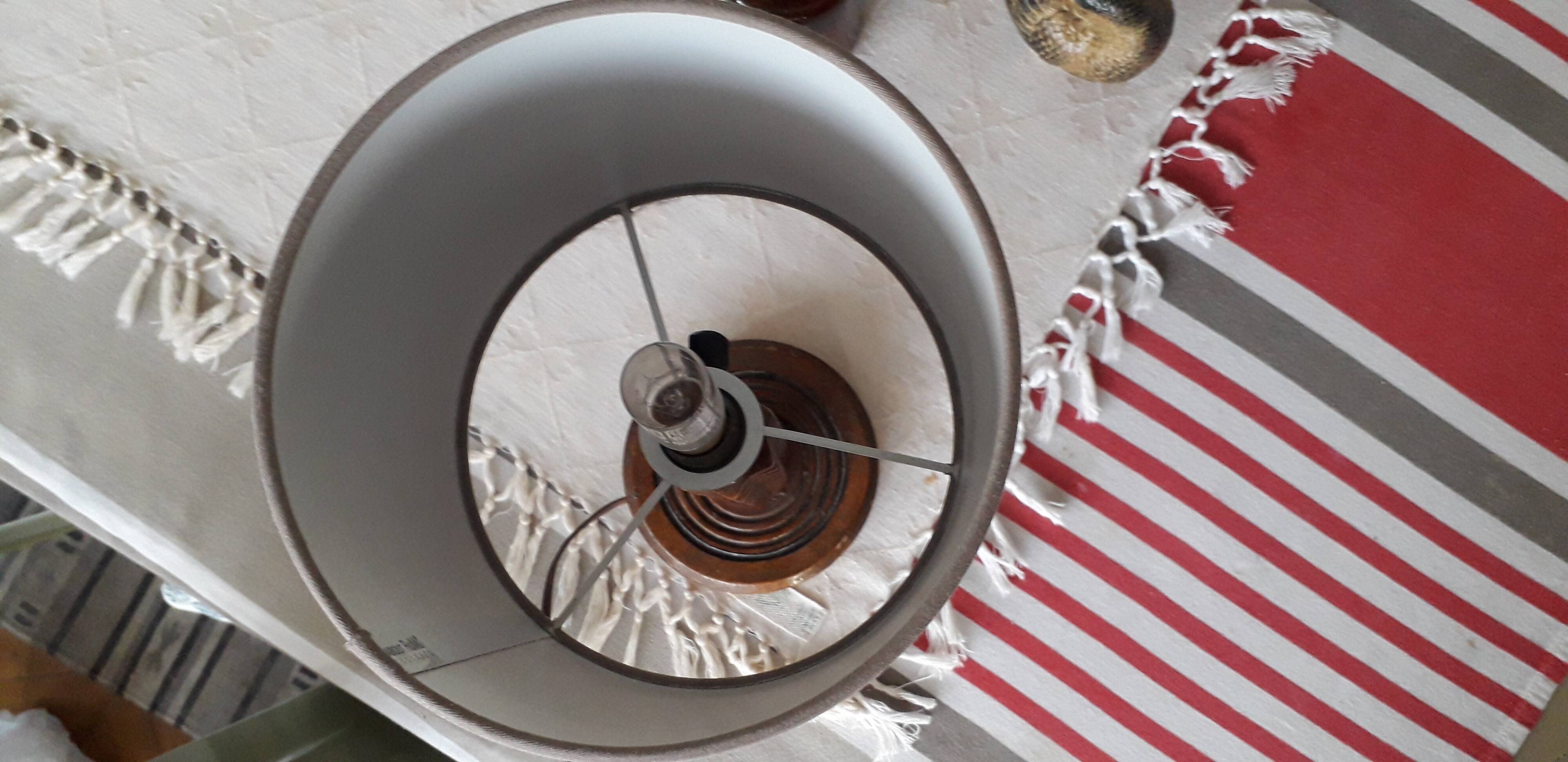 Antique carved wooden lamp