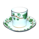 Old STAFFORDSHIRE English porcelain coffee cup litron ivy decor
