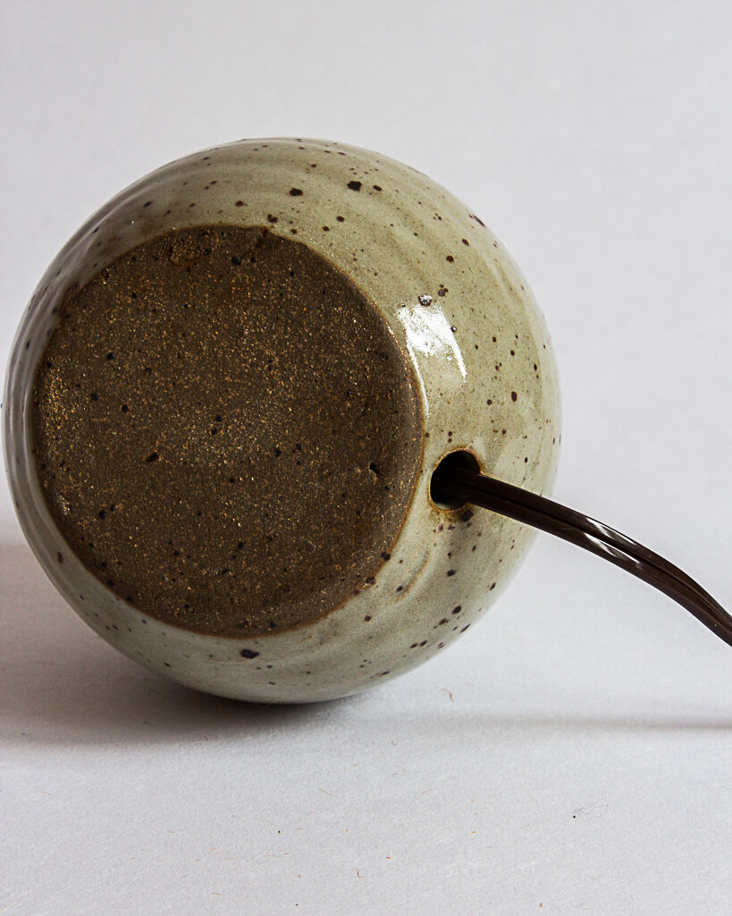 Pied de lampe en grès pyrité années 60