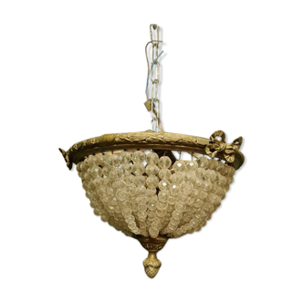 Antique french bronze ceiling lamp late 19th century