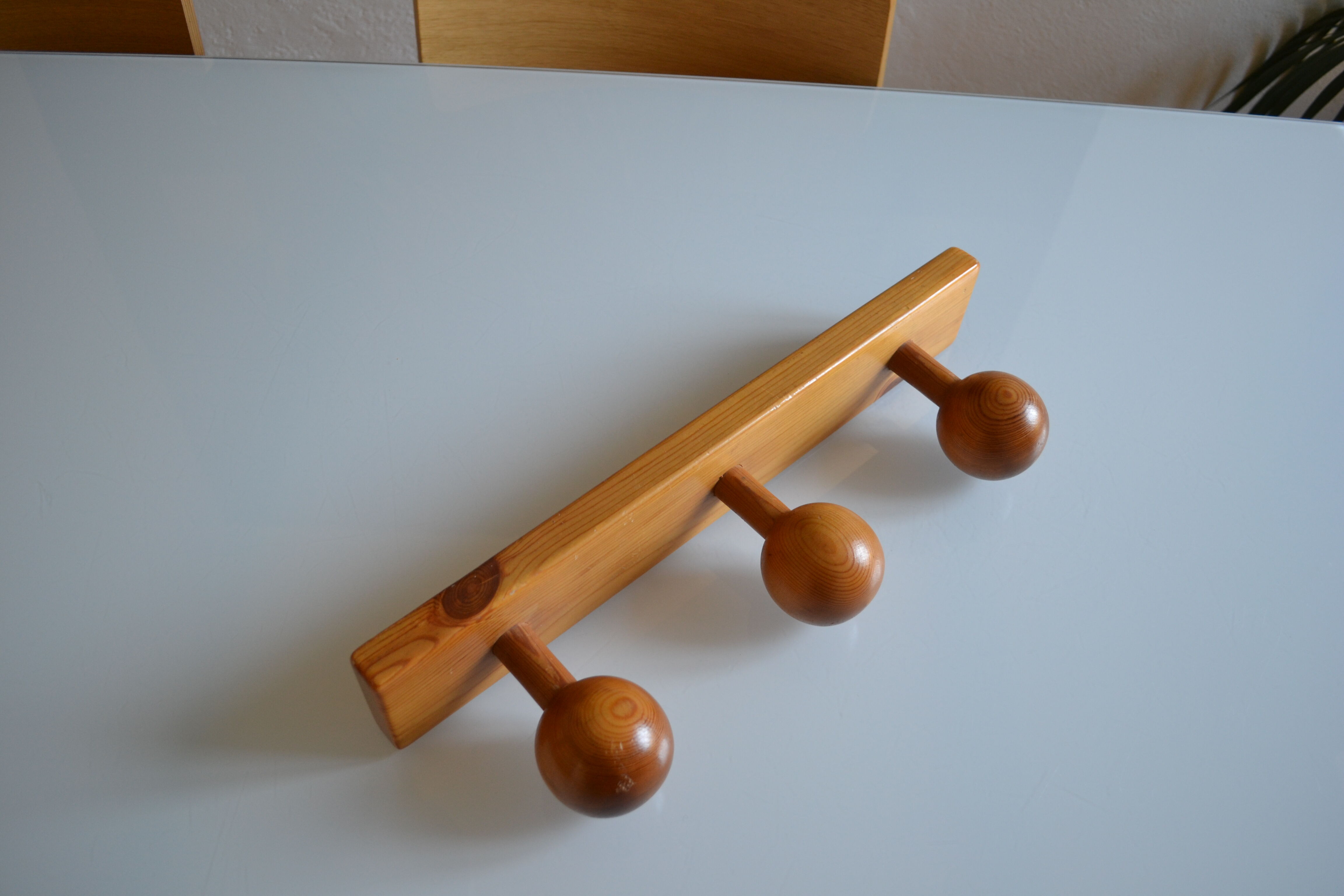 Patere wall coat rack wood vintage 60's