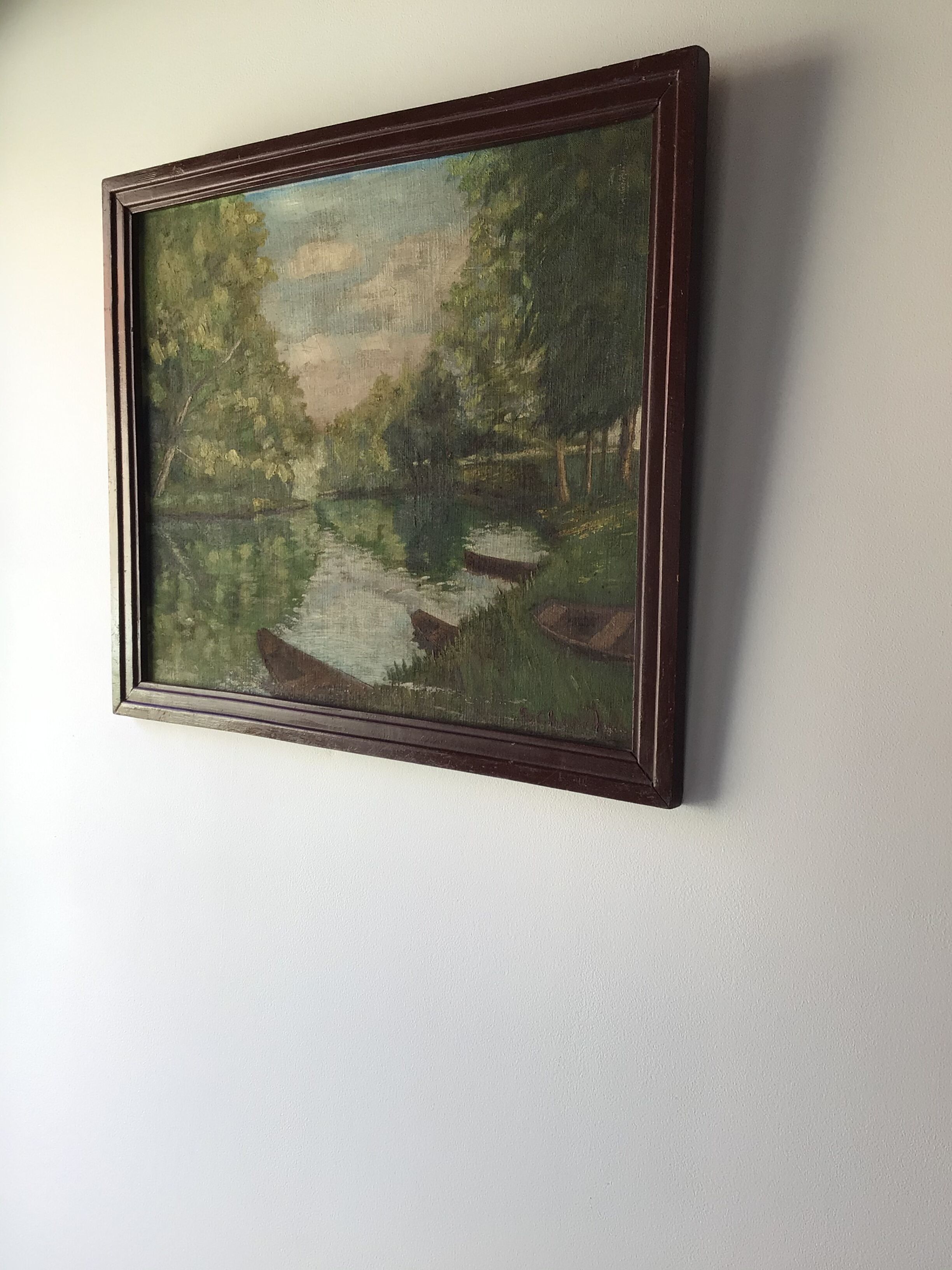Oil on canvas by S.Chapchal by the river