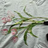 Nappe vintage brodée main
