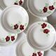 Set of 9 Salins hollow plates, Ninon pattern, French vintage, authentic, rare, countryside