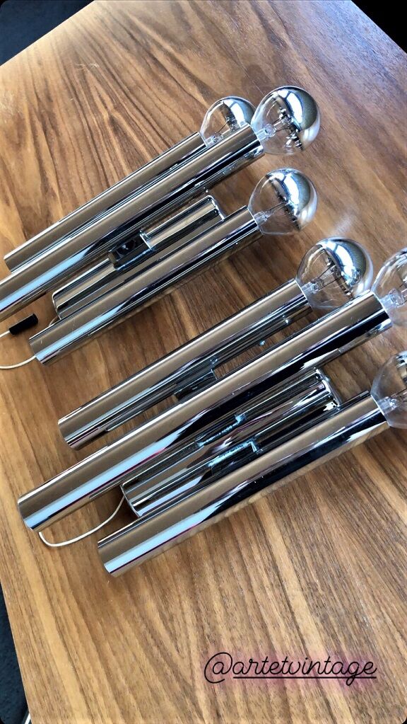 Chrome wall lamps from the 70s