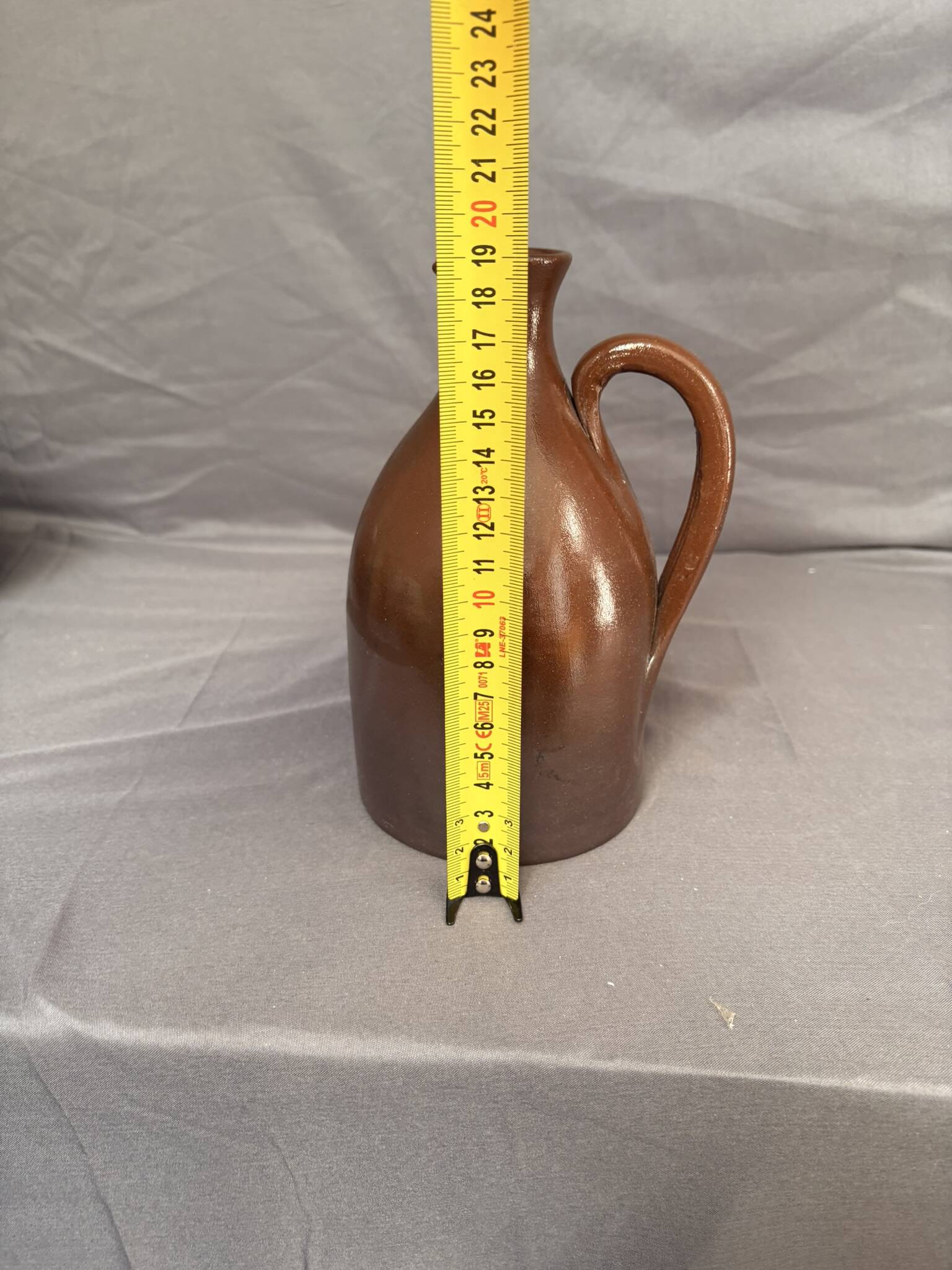 Old Pitcher Jug Vase Soliflore Ceramic Stoneware Brown Spout Vintage