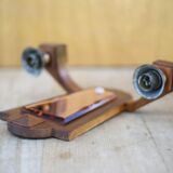 Vintage wooden wall light, wall light with art deco mirror