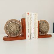 Pair of vintage World Map bookends 60s/70s