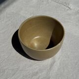 A small tall beige bowl CNP Grès Village France vintage D12