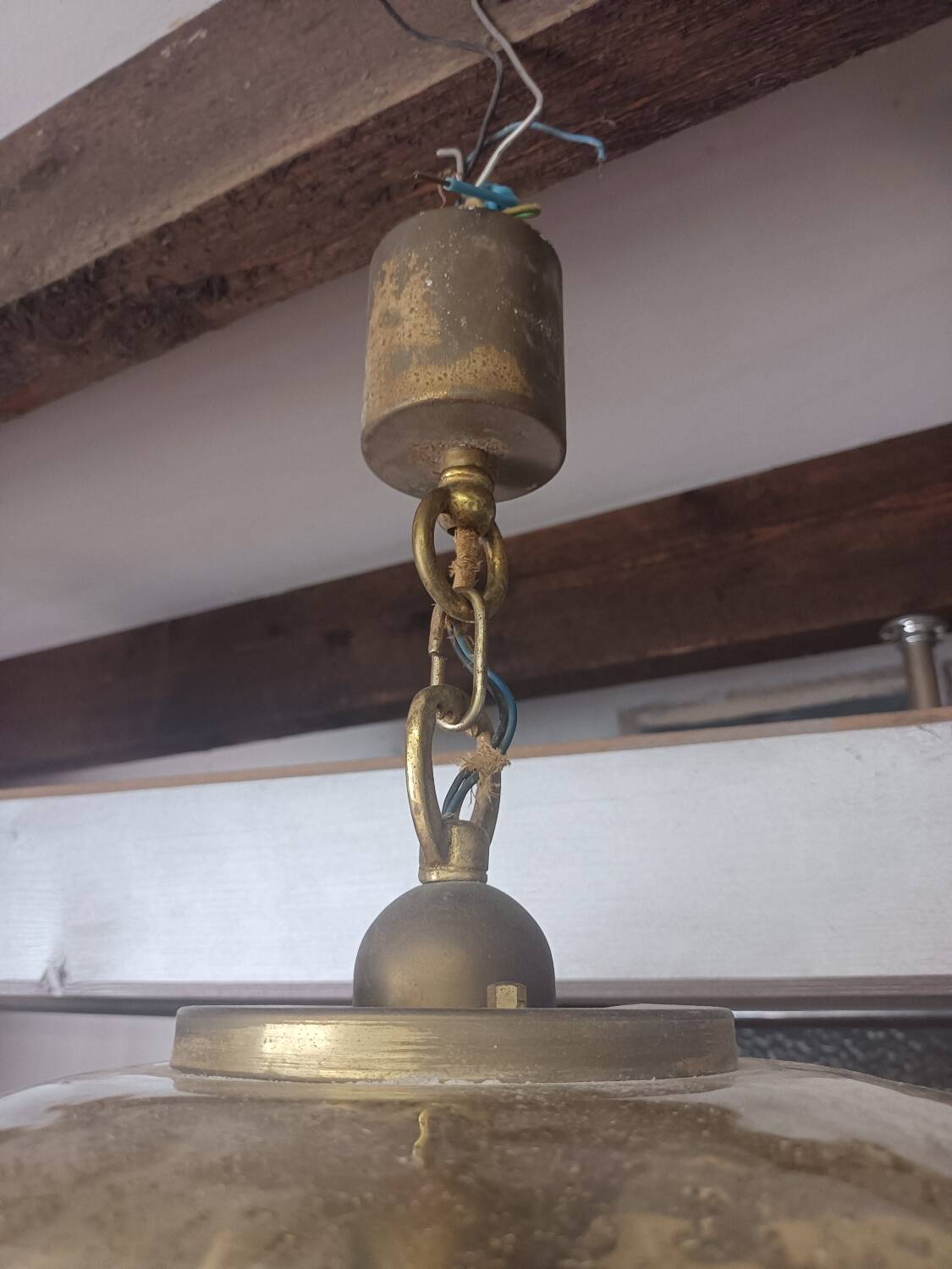 Vintage chandelier in granite glass