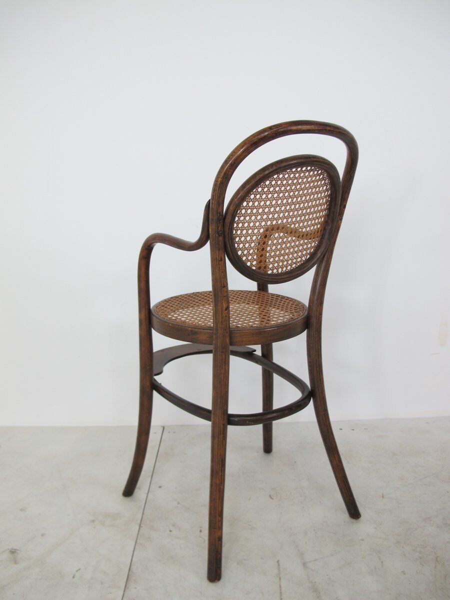 High chair for children in curved wood by Michael Thonet for Thonet