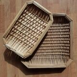 Set of 2 woven wicker baskets