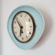 Blue ceramic mechanical clock from the 1950s