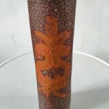 Vase rouleau en grès à décor design années 70