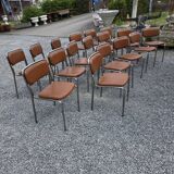 17 chrome metal bistro chairs from the 70s