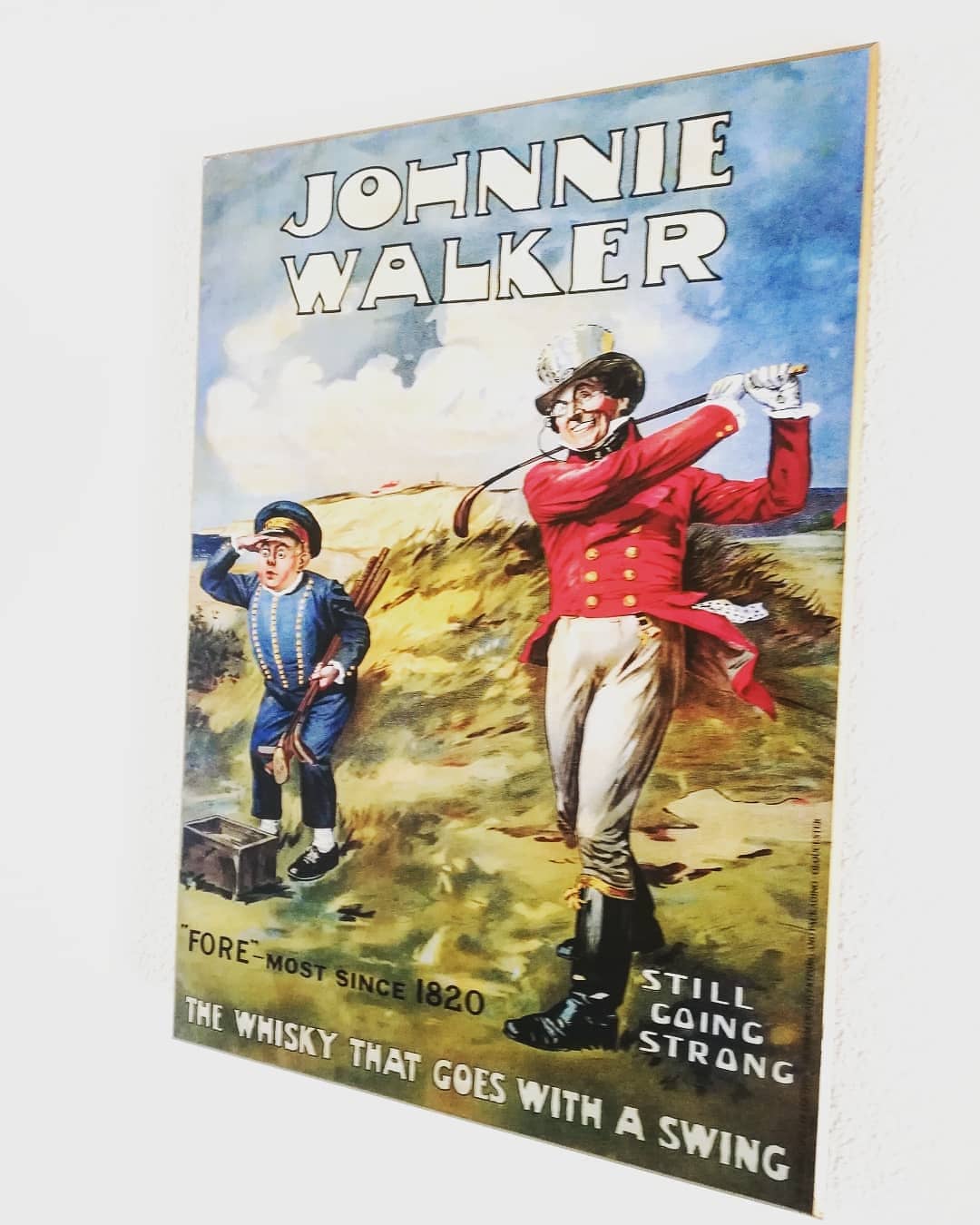 Affiche Johnnie Walker sur bois