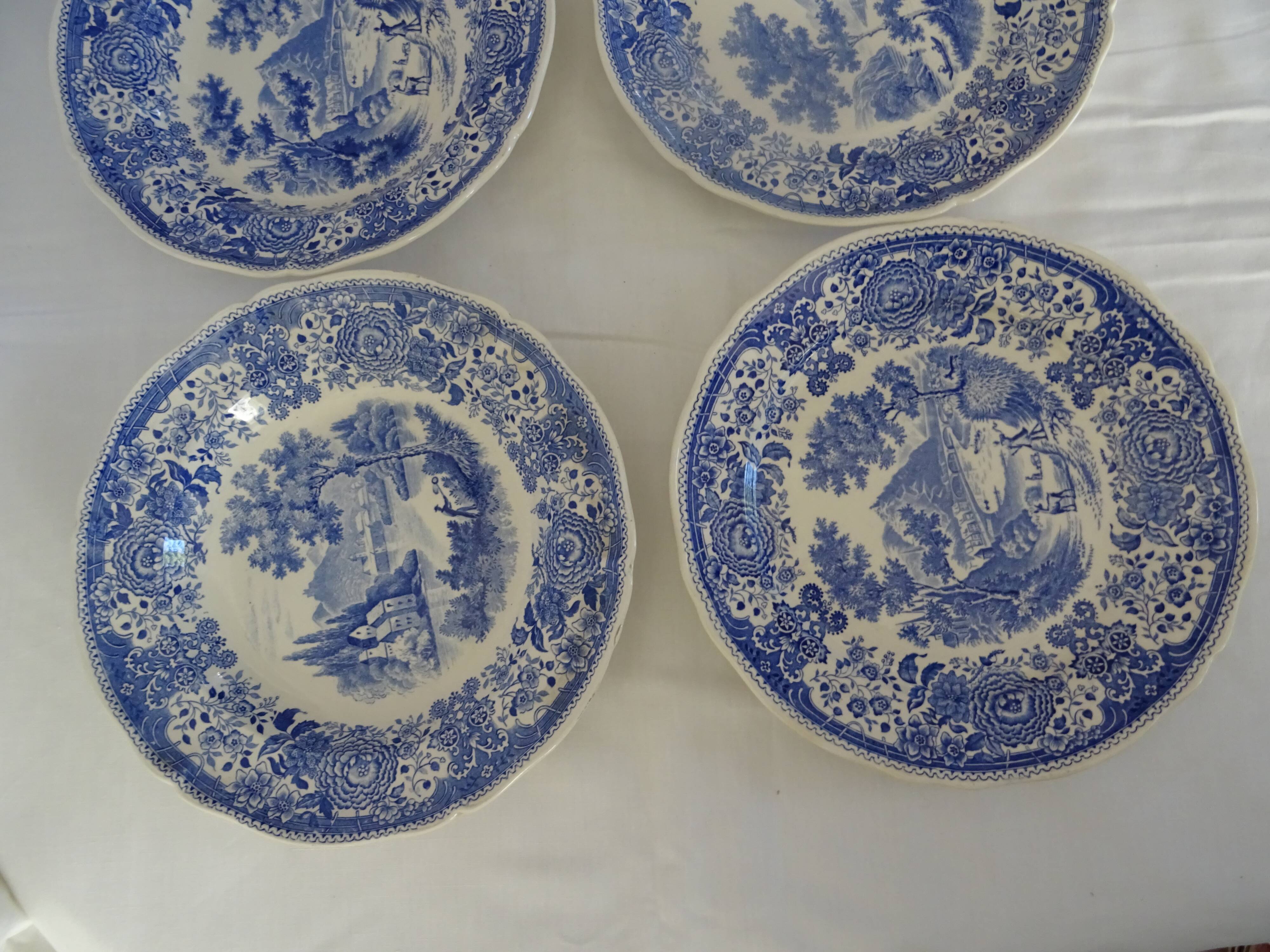 6 old faience plates 434 112 villeroy boch burgenland blue