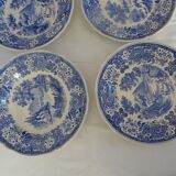 6 assiettes faience ancienne  434 112 Villeroy boch burgenland bleu