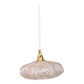 Pendant light, vintage art deco lampshade in white Clichy glass