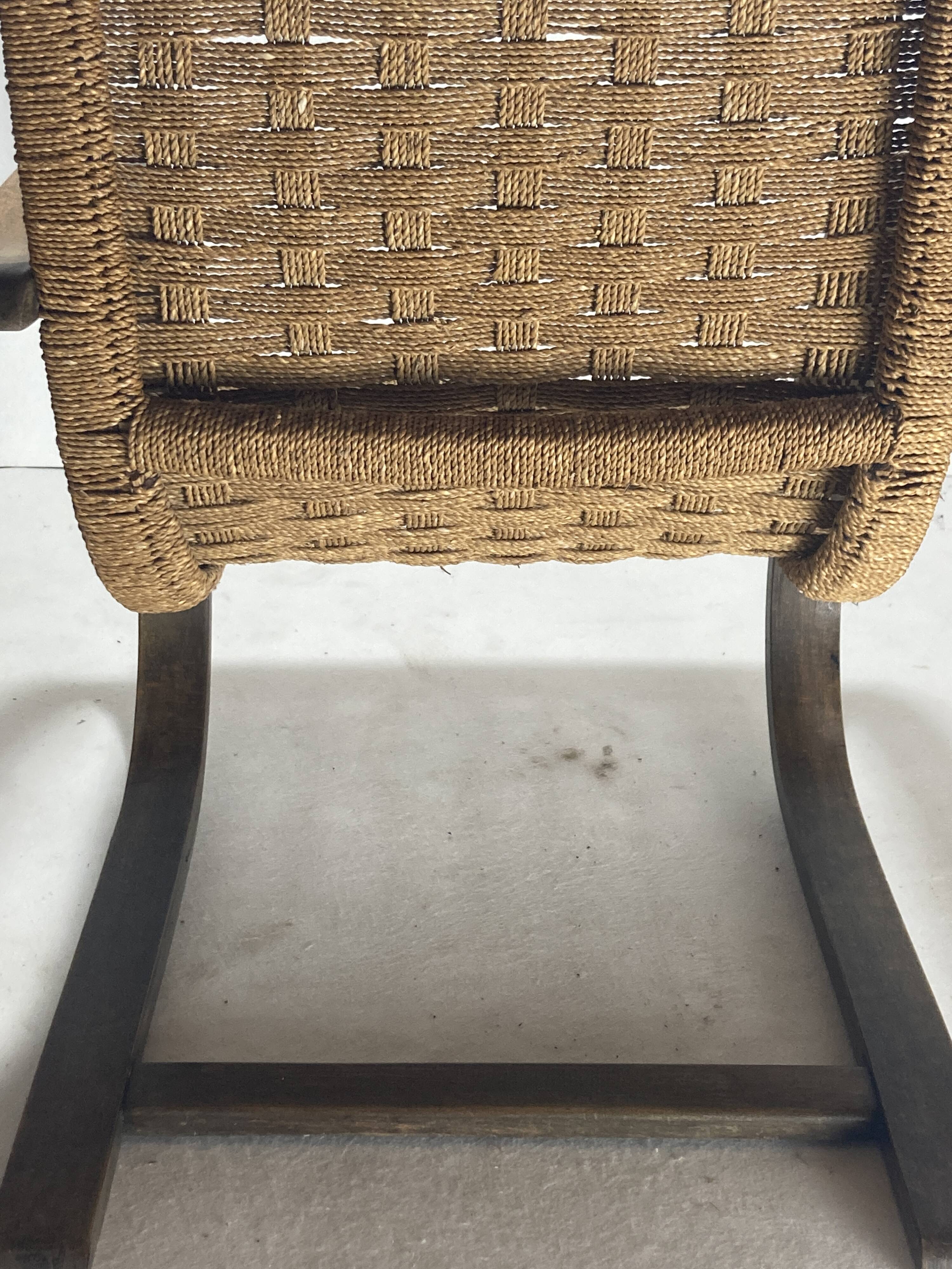 Cantilever wicker cord chair, 1930s