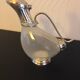 Carafe canard vintage en verre et argent