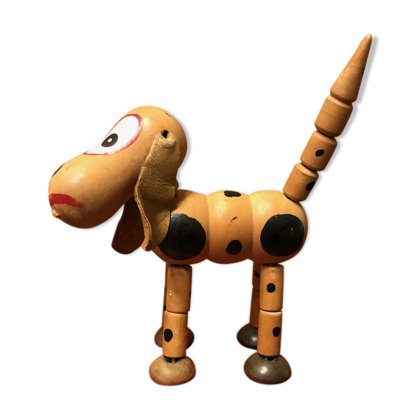 Chien en bois articulé Wakouwa années 40