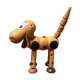 Chien en bois articulé Wakouwa années 40