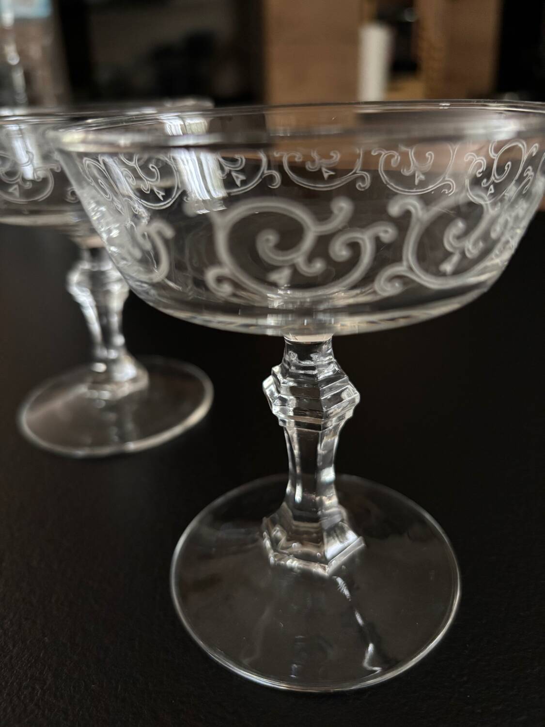 6 Art deco champagne glass France