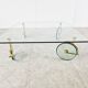 Glass coffee table with wheels, 1980s