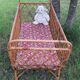 Vintage rattan baby cot