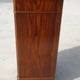 Nightstand with false drawers in walnut and marble, Louis Philippe