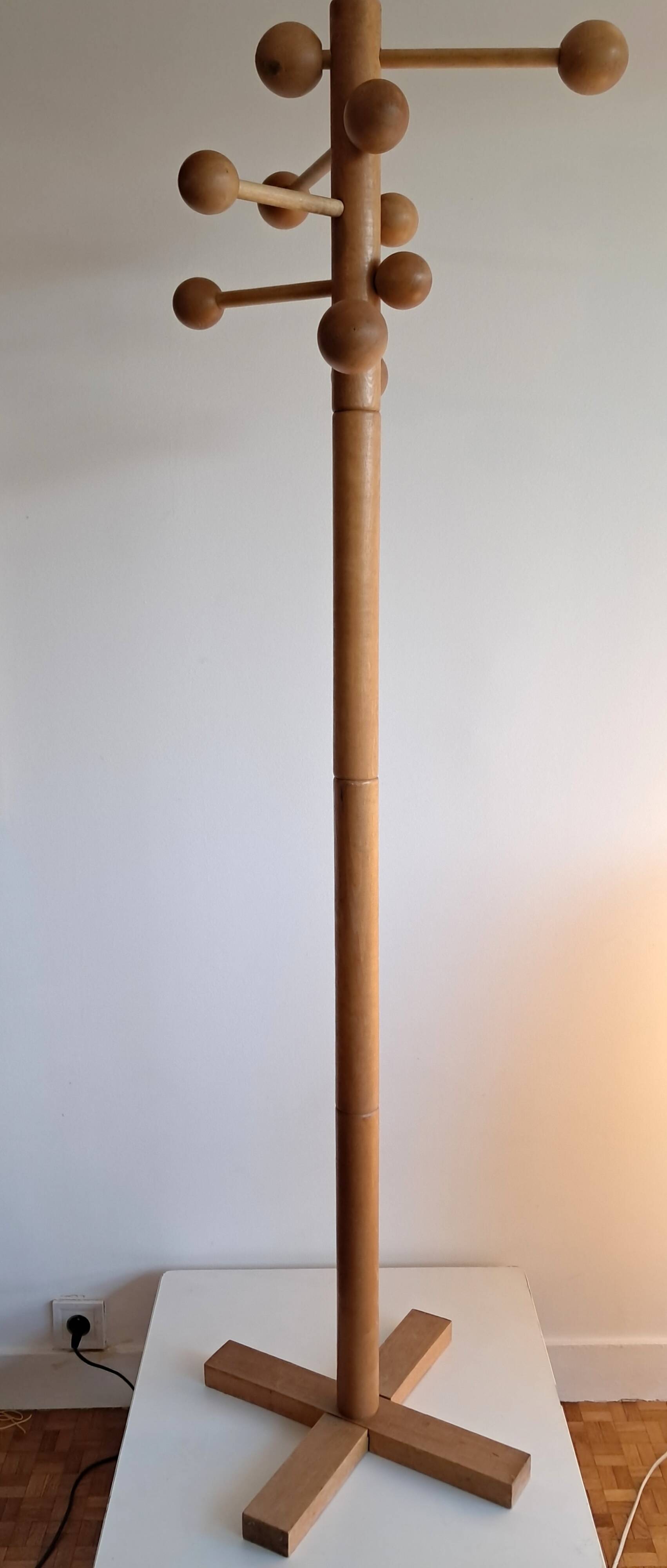 Modernist pine coat rack 1970.