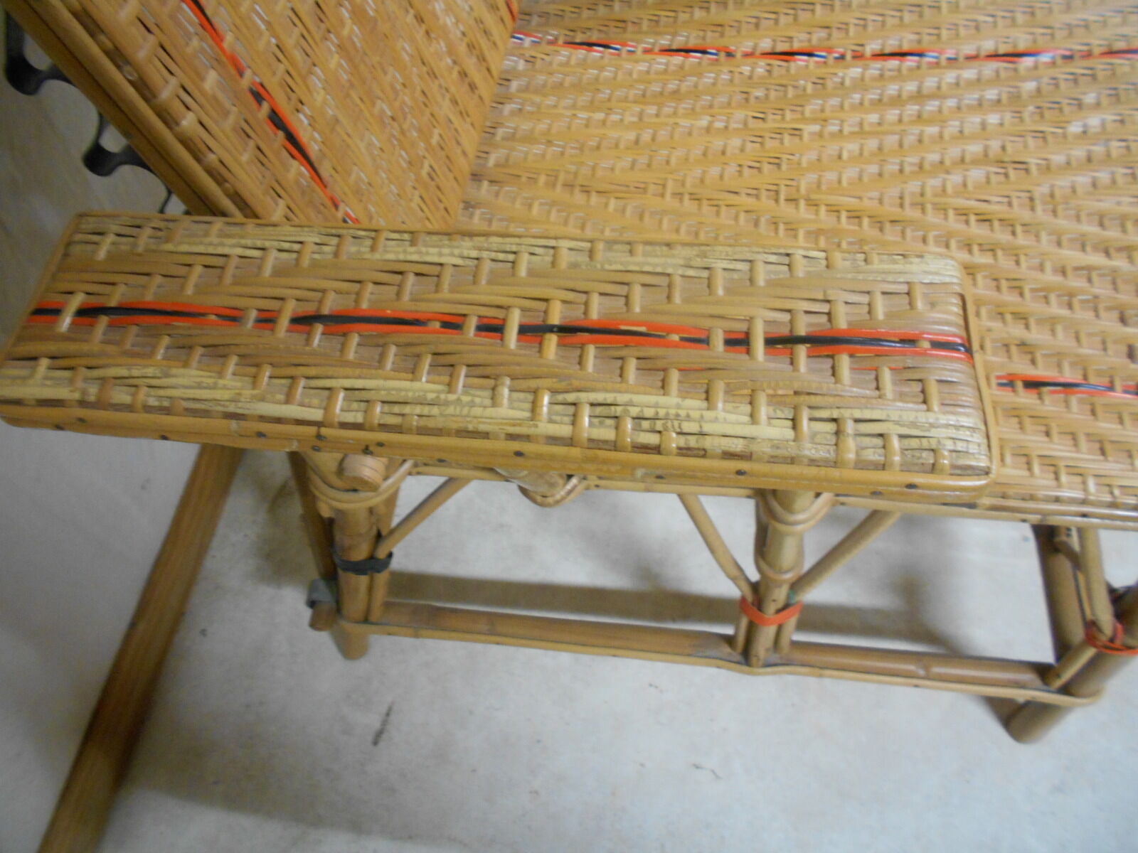 Wicker and rattan lounger