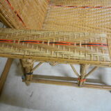 Wicker and rattan lounger