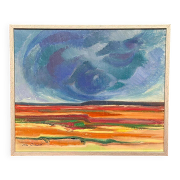 Original Swedish Acrylic On Canvas – “Ovädersmoln” By Ola Gerhardt