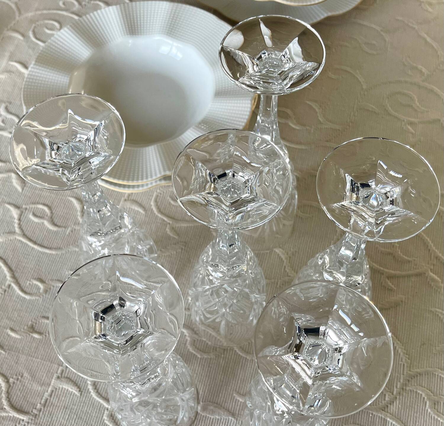 6 crystal flutes from Slovakia.