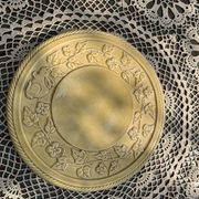 Underside, glazed ceramic, slurry, ivy frieze and rabbit pattern, Vintage