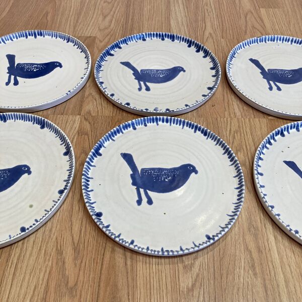 6 assiettes faites à la main