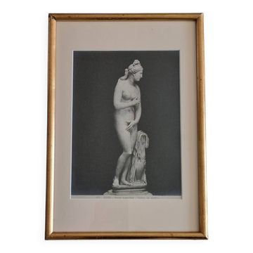 Old photograph of Venus in profile, Capitoline Museum, Rome, 1900, 26x39 cm.
