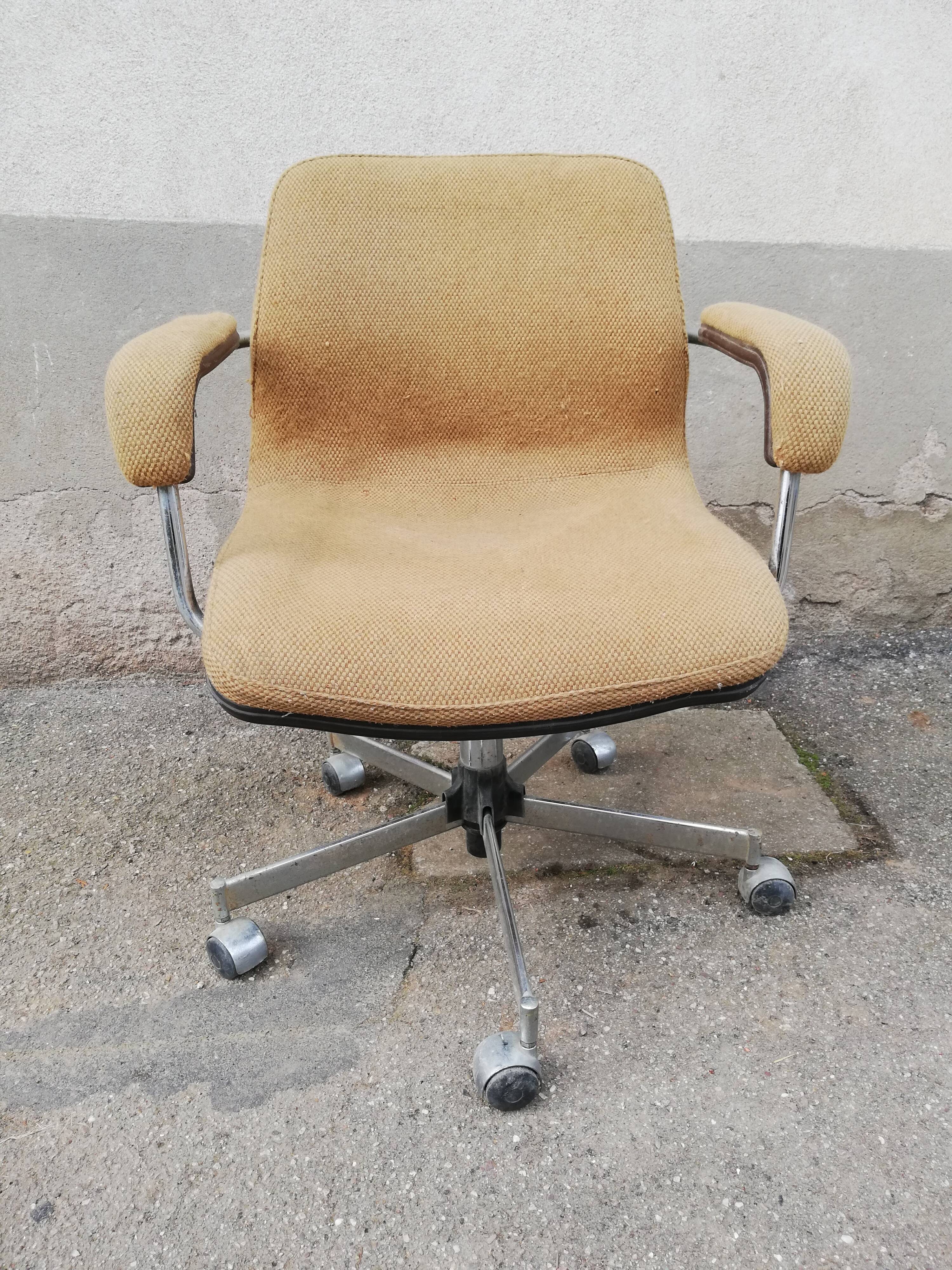 Vintage office chair yellow fabric