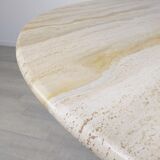 Travertine dining table design Jean-Charles Roche Bobois vintage 70s