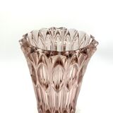 Pink crystal vase, Czech Republic, 1950s