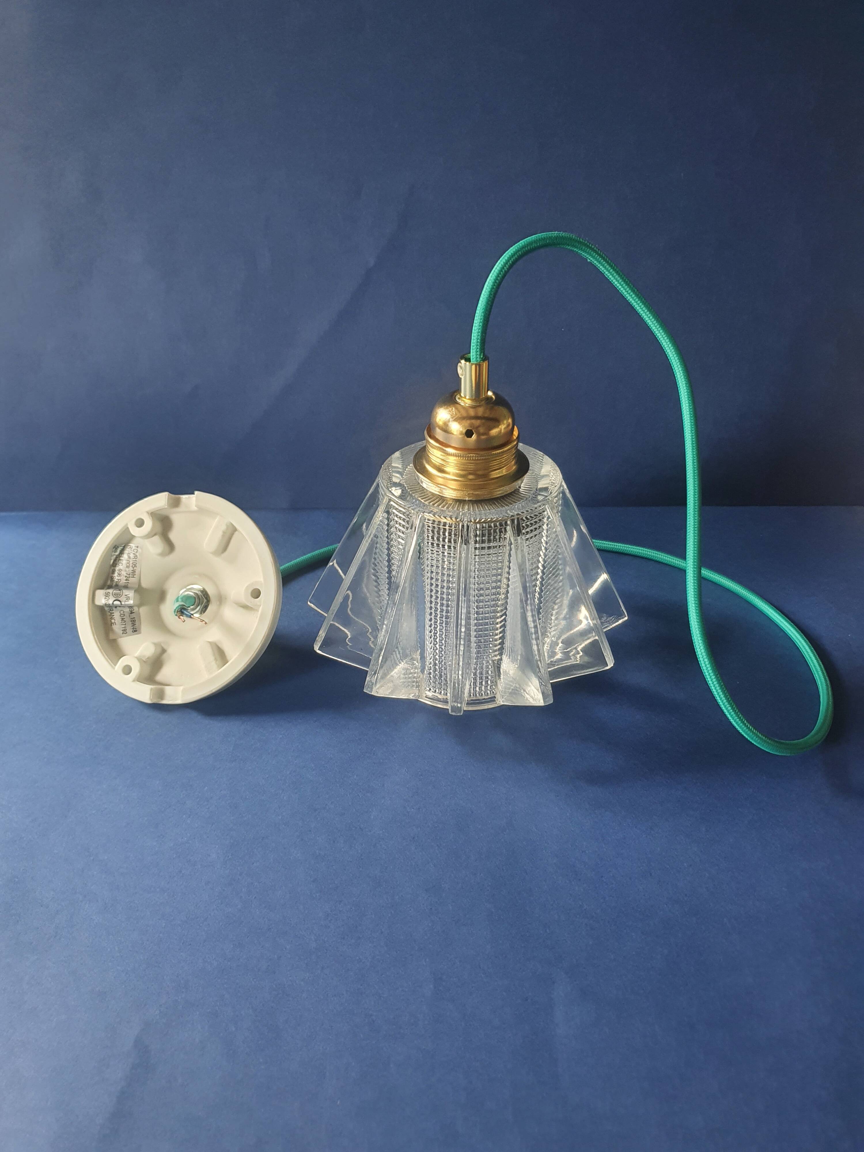 Vintage 70s UFO space age hanging lamp from France - newly electrified