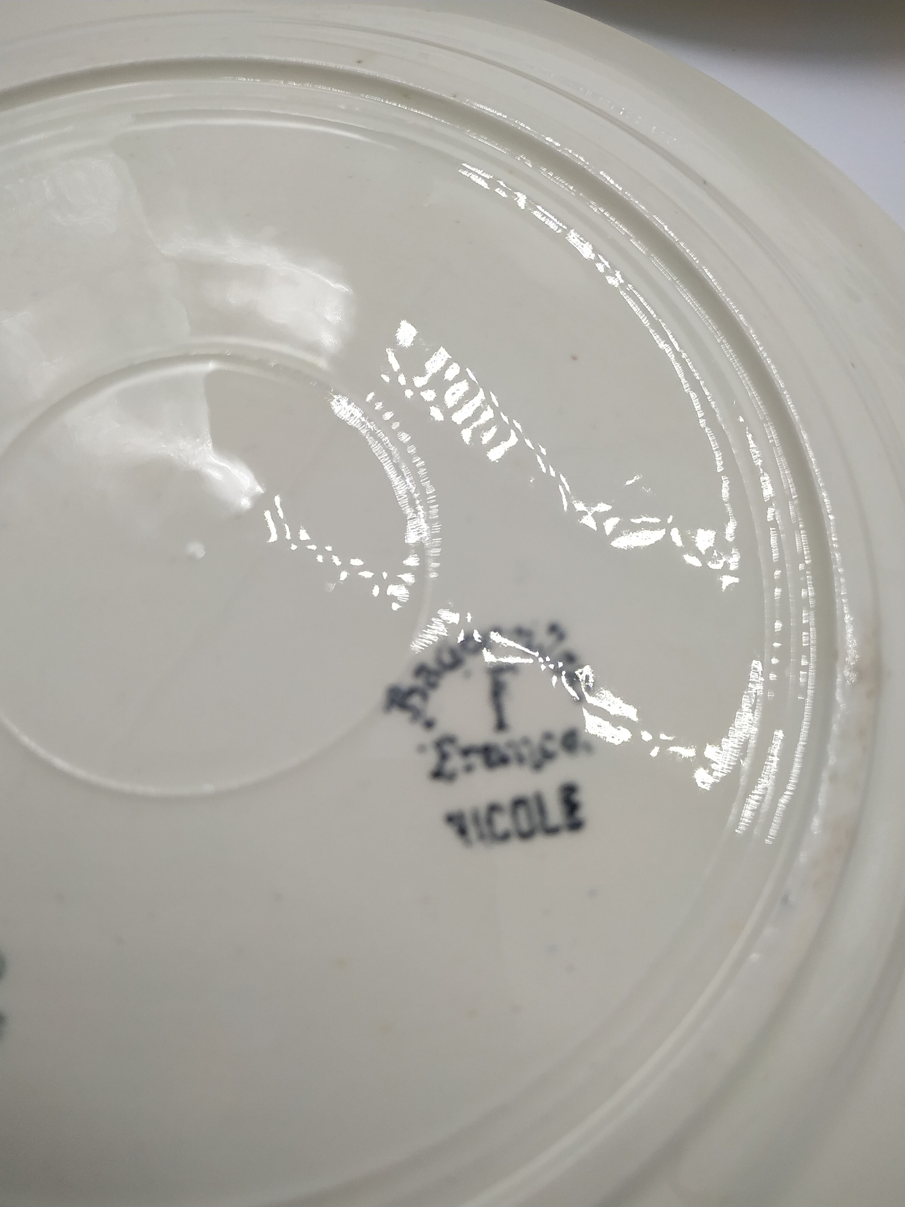 Blue Rose Service 6 flat plates and 1 vintage round plate