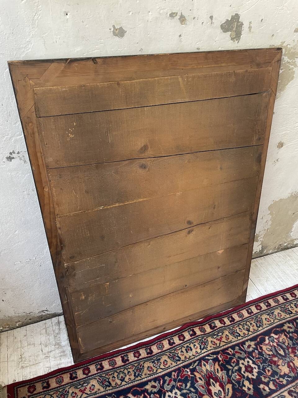 1900 wooden mirror with nails