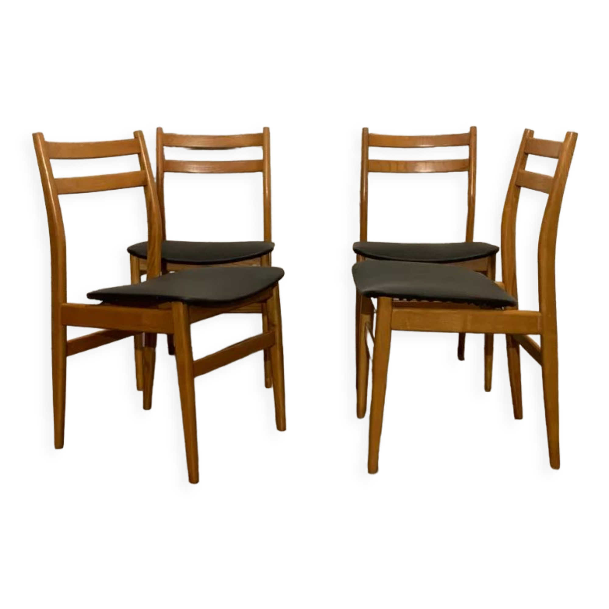 Series of 4 vintage Scandinavian style chairs